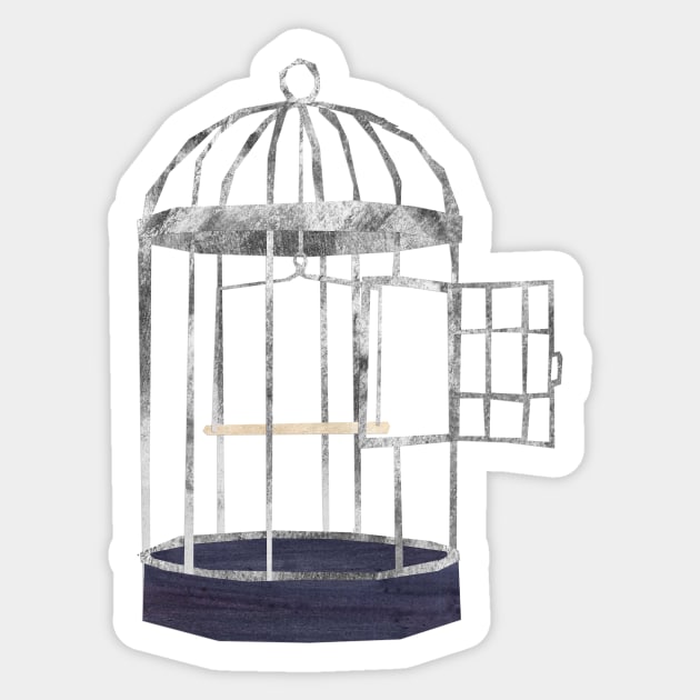 Empty cage Sticker by Babban Gaelg